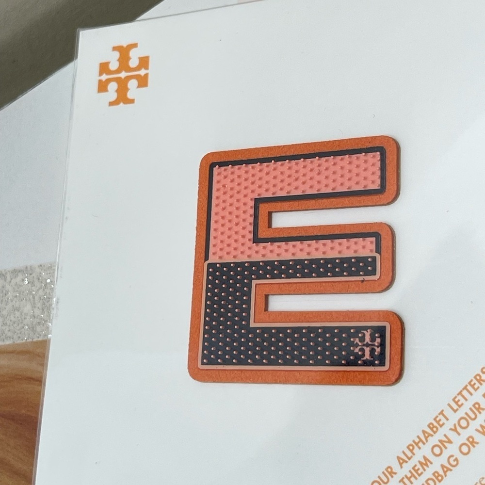 (new+tag) Tory Burch alphabet letter “E” stick them on phone, handbag or wallet - Picture 4 of 5